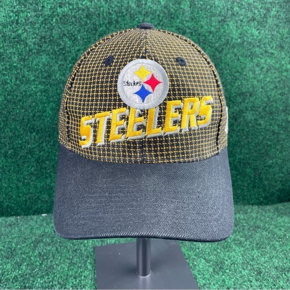 Vintage 90s Pittsburgh Steelers Pro Line Logo Athletic Checkered Adjustable Hat
